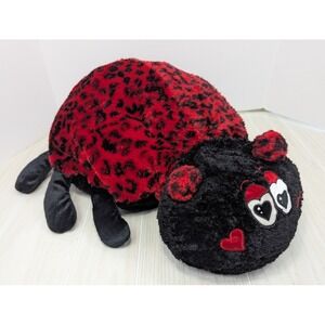 Dandee Large Ladybug Pillow Plush heart eyes cheeks round body